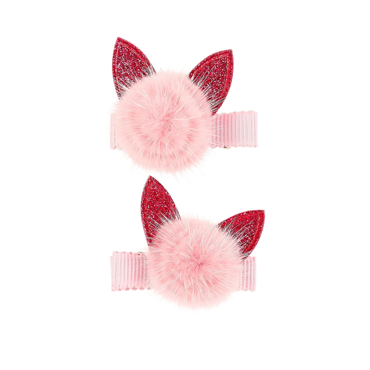 Haarklemmen Katze pinke Puschel