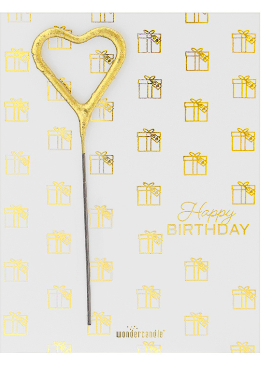 Happy Birthday Mini Wunderkerze auf Karte