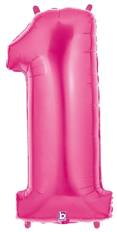 Zahlenballon pink 1 (102 cm)