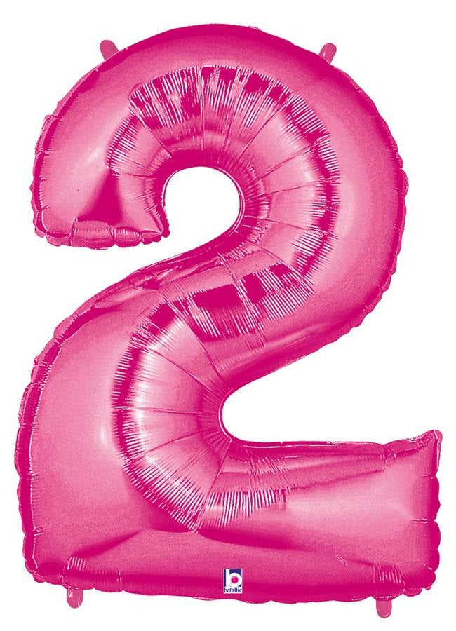 Zahlenballon pink 2 (102 cm)
