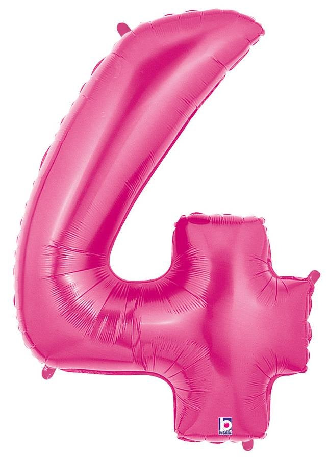 Zahlenballon pink 4 (102 cm)