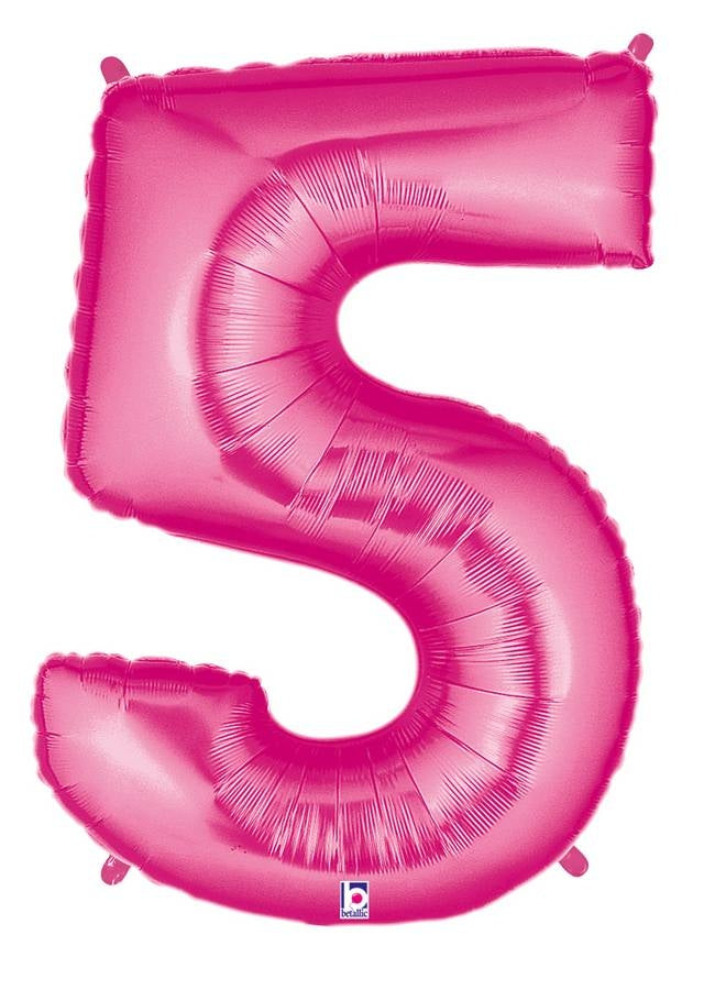 Zahlenballon pink 5 (102 cm)