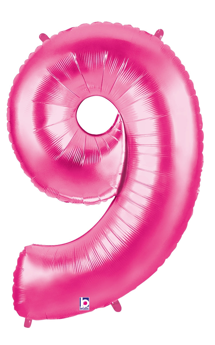 Zahlenballon pink 9 (102 cm)