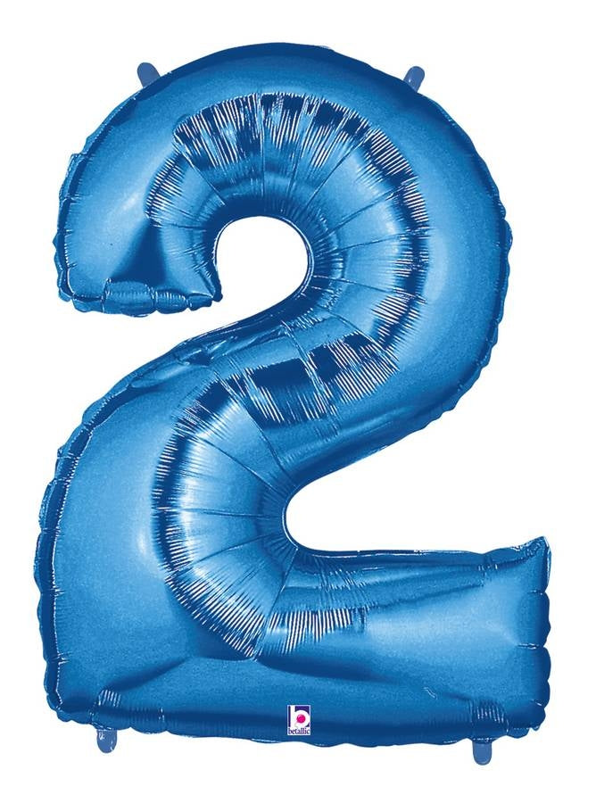 Zahlenballon blau 2 (102 cm)