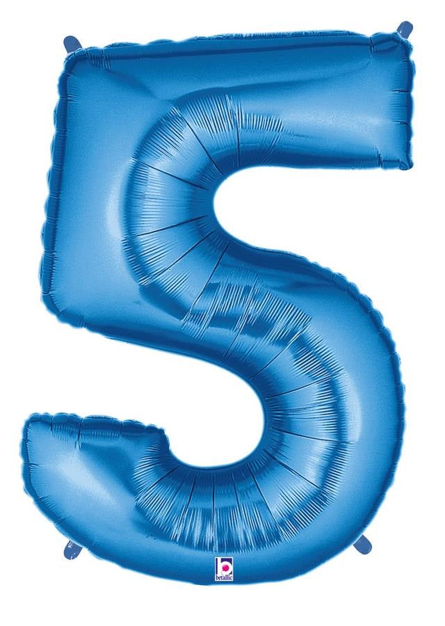 Zahlenballon blau 5 (102 cm)