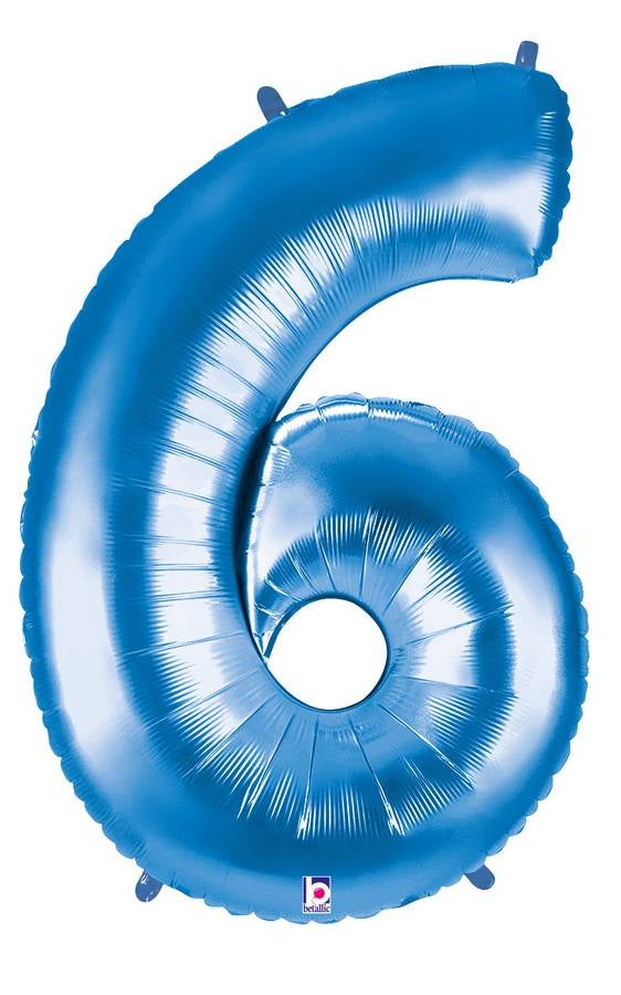 Zahlenballon blau 6 (102 cm)