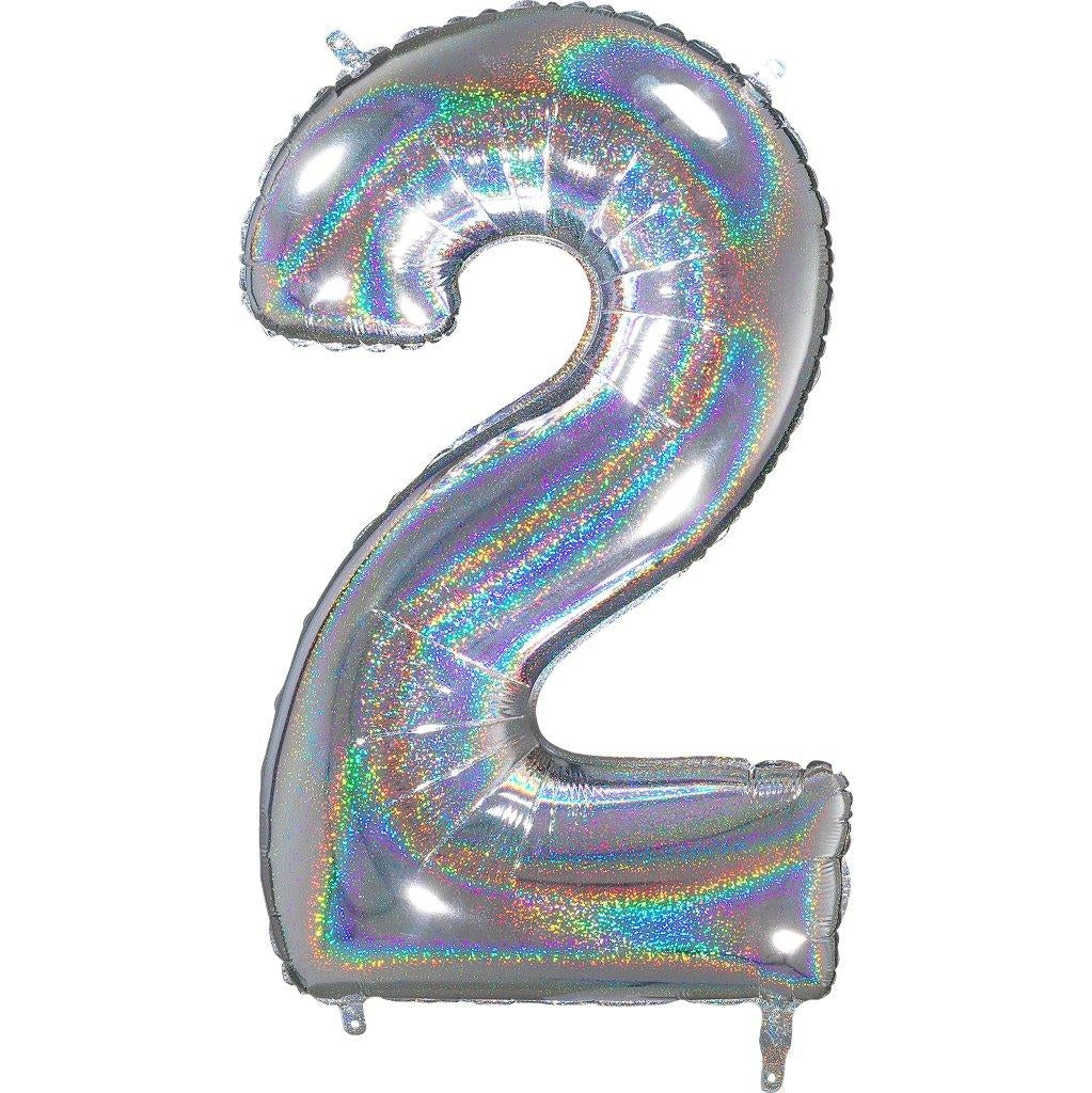 Zahlenballon Hologramm 2 (66 cm)