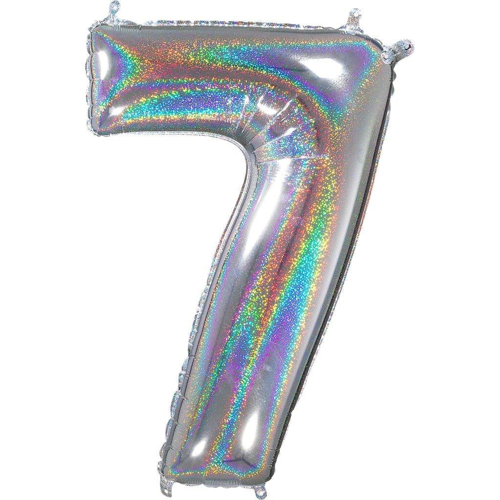 Zahlenballon Hologramm 7 (66 cm)