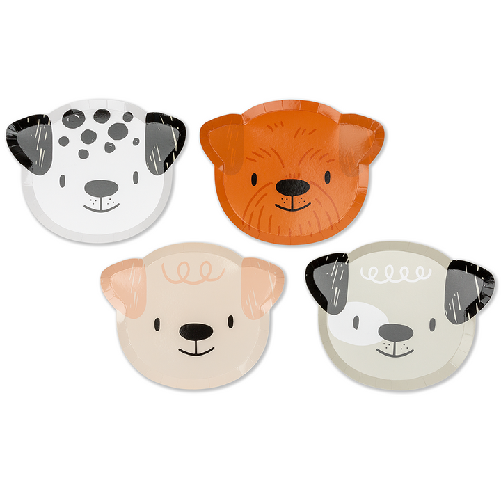 Bow Wow Pappteller Hundeköpfe