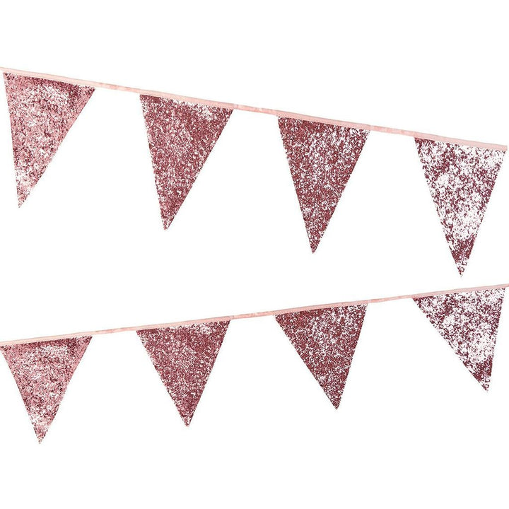 Wimpelgirlande Rosa Glitzer