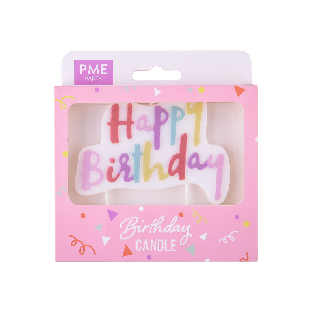 Schriftzug Happy Birthday Kerze pink (PME)