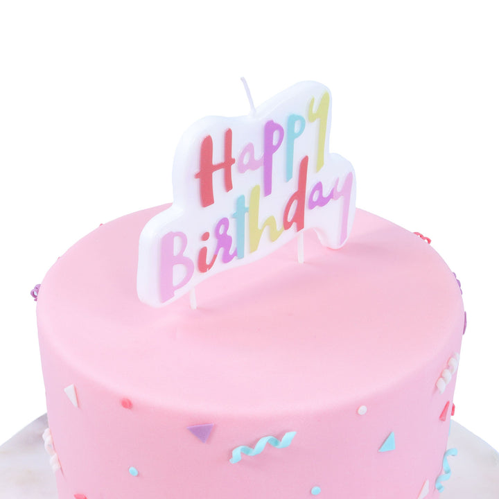 Schriftzug Happy Birthday Kerze pink (PME)
