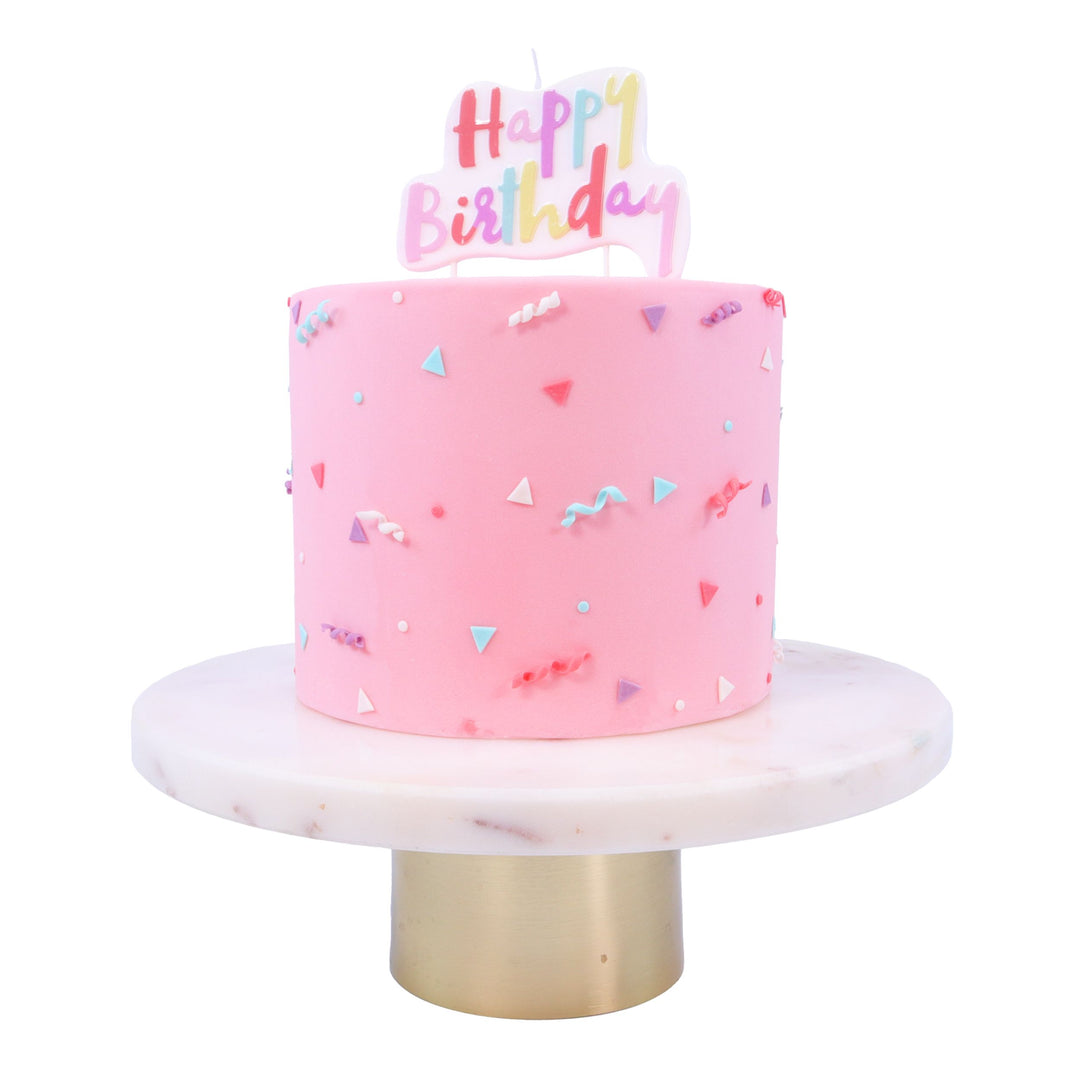 Schriftzug Happy Birthday Kerze pink (PME)