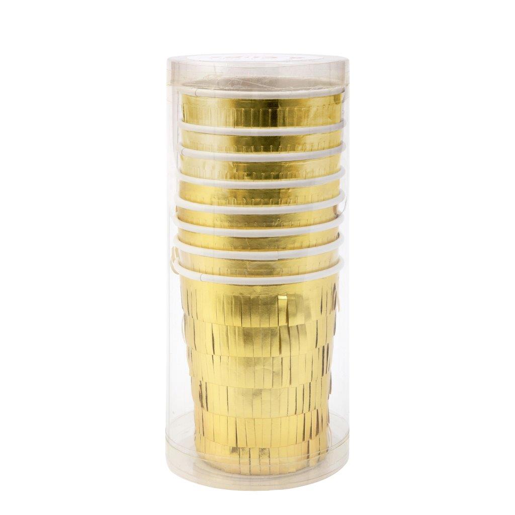 Pappbecher Gold - Fransen