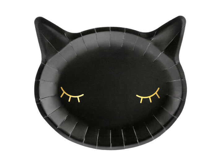 Sleepy Cat Pappteller (schwarz/gold)