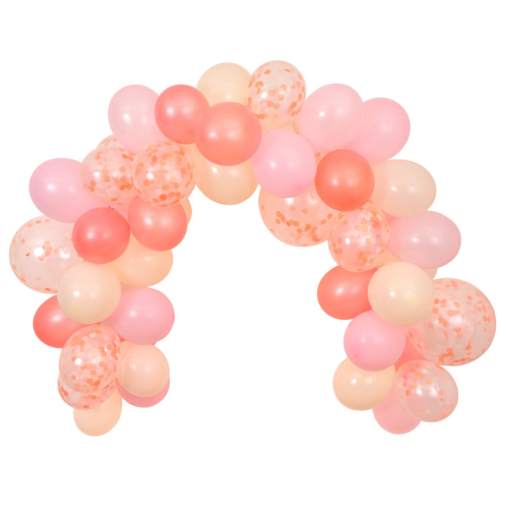 Ballongirlande pink mit Kreppbändern
