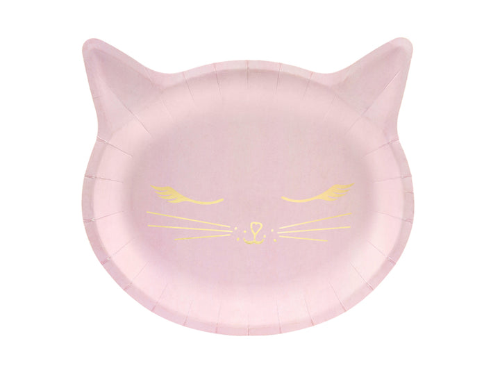 Sleepy Cat Pappteller (rosa/gold)