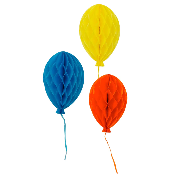 Luftballon Wabenbälle rot,blau,gelb