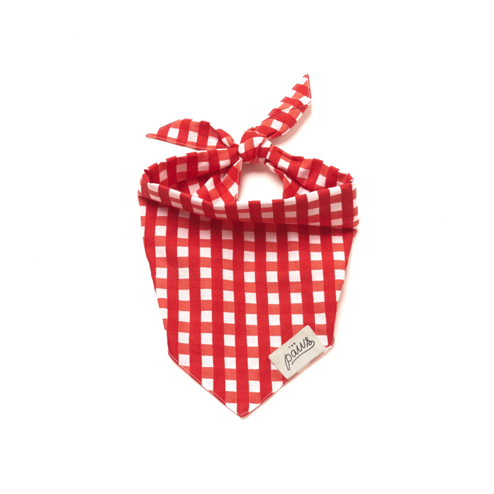 Bandana rot kariert Größe M