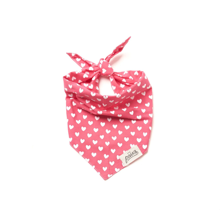 Bandana Herzen pink/weiß Größe L