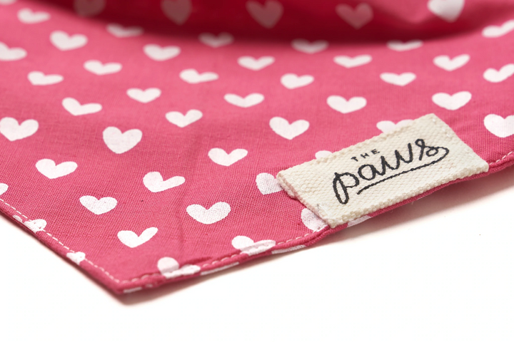 Bandana Herzen pink/weiß Größe L