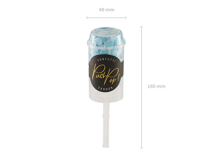 Push Up Konfettikanone blau