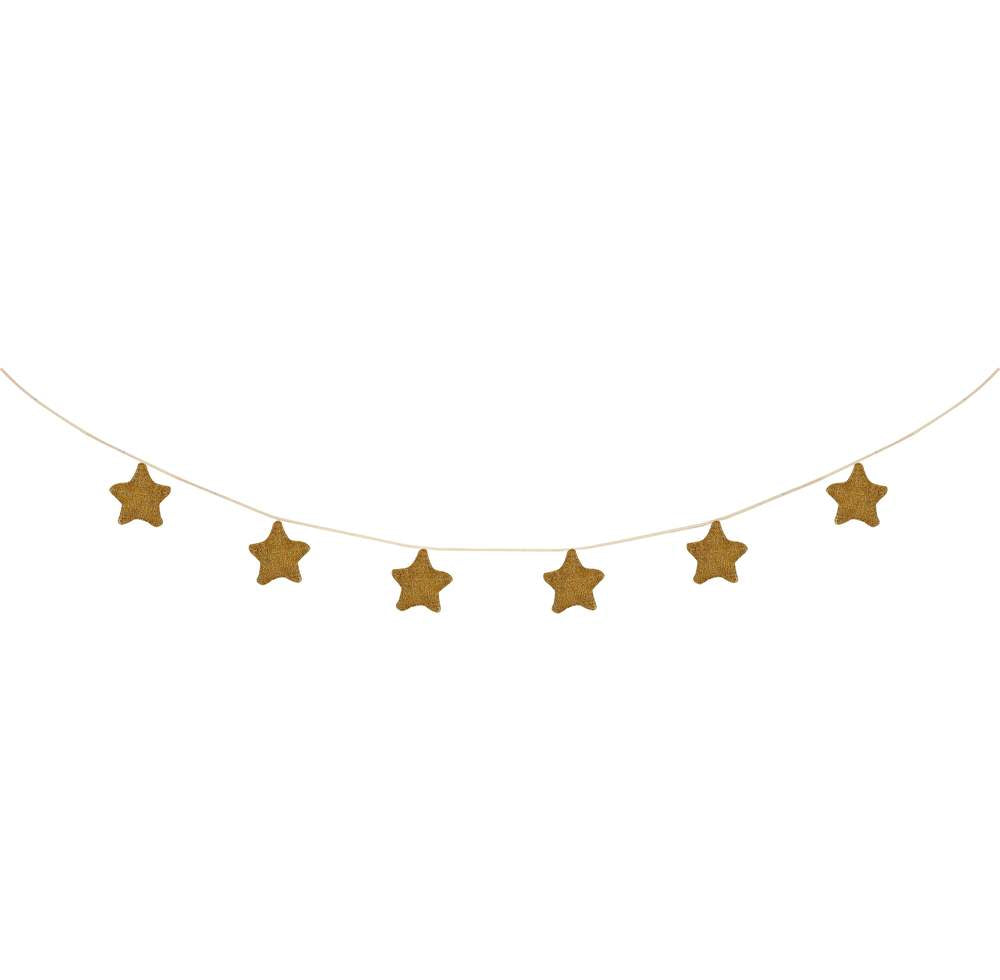 Stoffgirlande goldene Sterne