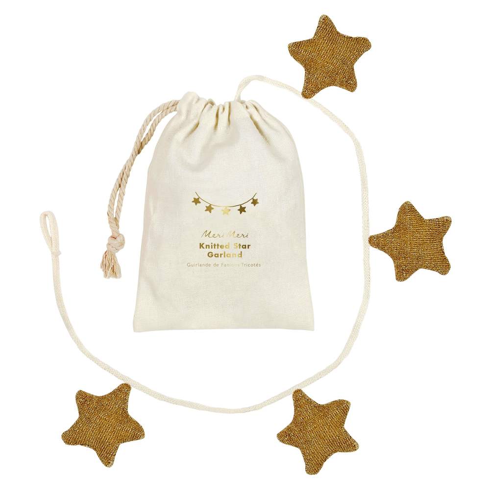 Stoffgirlande goldene Sterne