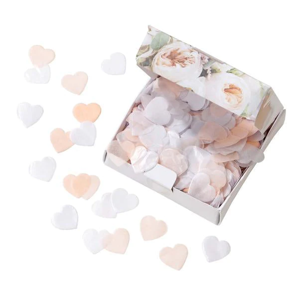 Konfetti Herzen lachs / weiß