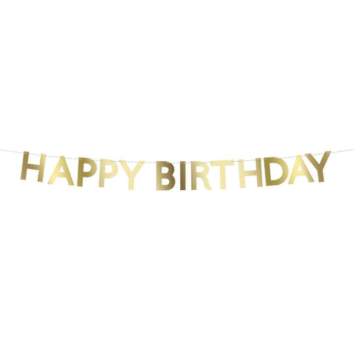 Gold Happy Birthday Girlande