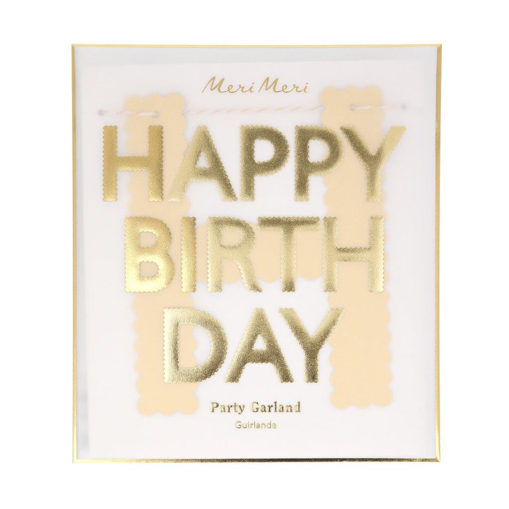 Gold Happy Birthday Girlande