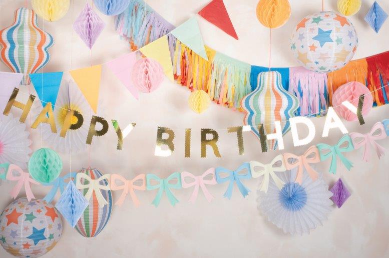 Gold Happy Birthday Girlande