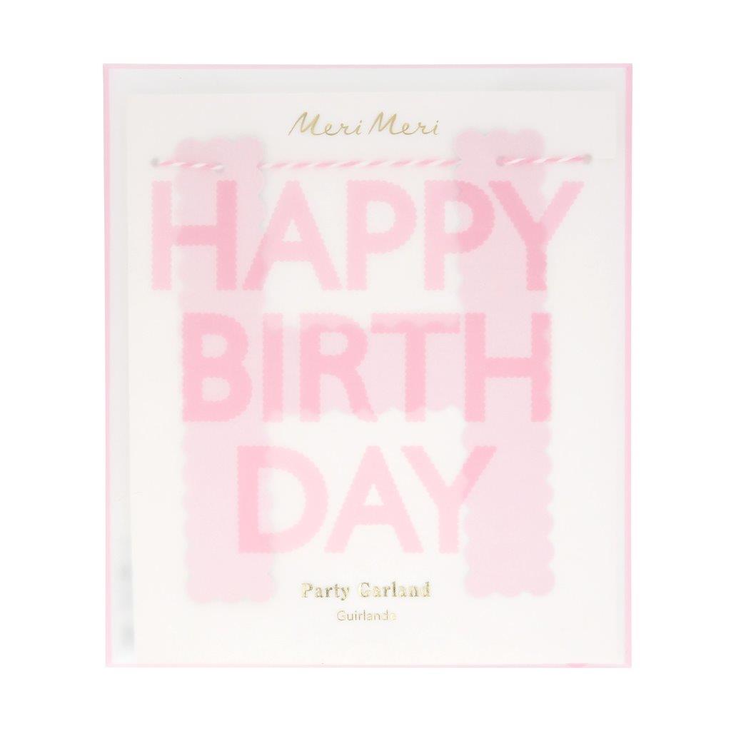 Pink Happy Birthday Muschelrand Girlande