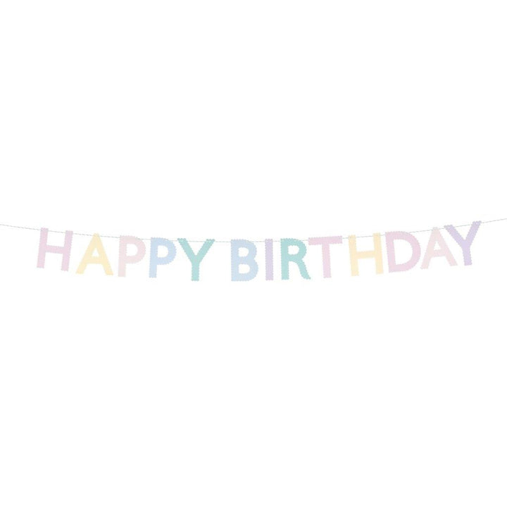 Pastel Happy Birthday Muschelrand Girlande