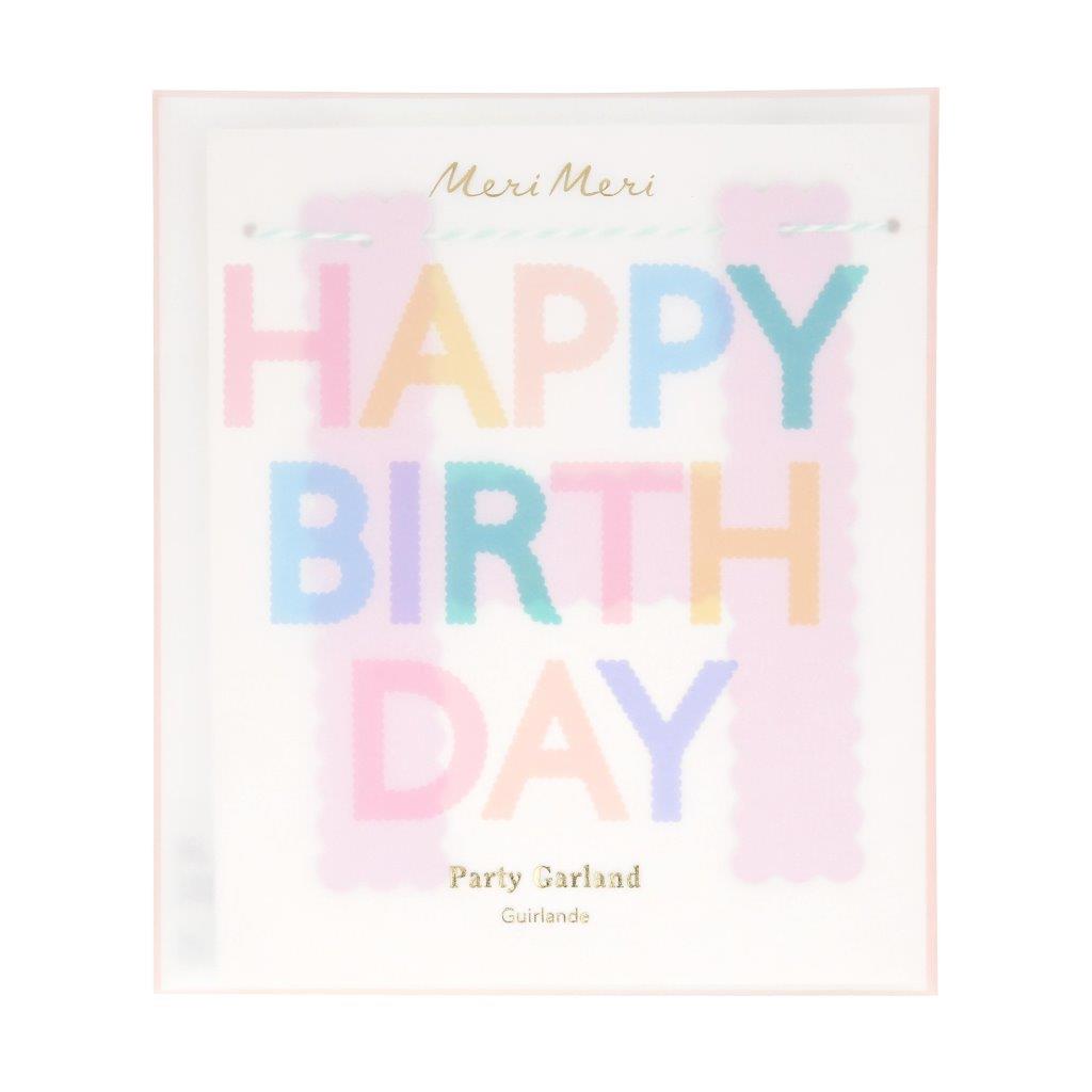 Pastel Happy Birthday Muschelrand Girlande