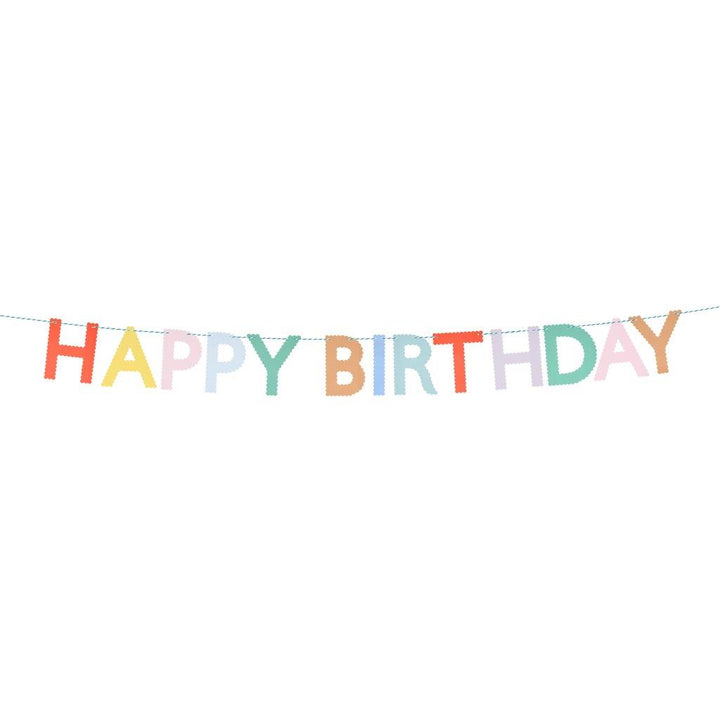 Bunte Happy Birthday Muschelrand Girlande