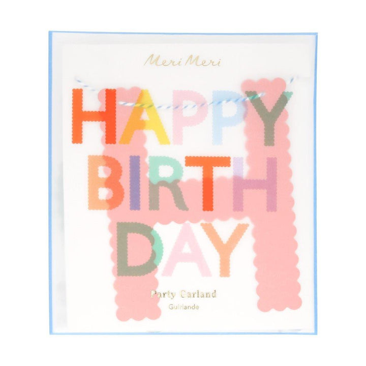 Bunte Happy Birthday Muschelrand Girlande
