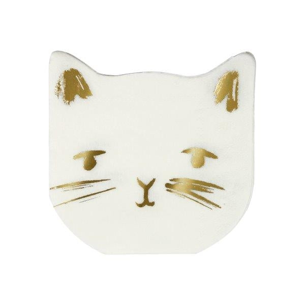 Katzenservietten weiß