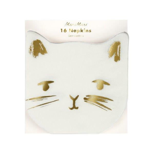Katzenservietten weiß