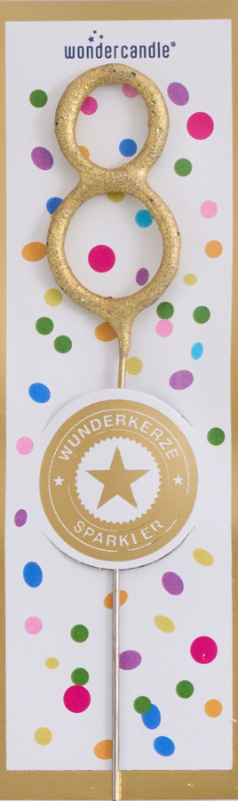 Mini Wunderkerze Konfetti Zahl 8