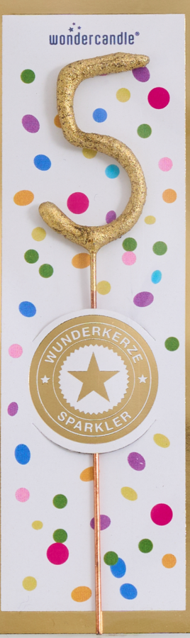 Mini Wunderkerze Konfetti Zahl 5