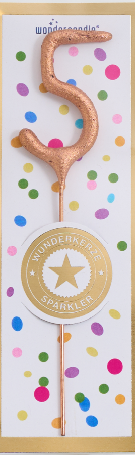 Mini Wunderkerze Konfetti Zahl 5