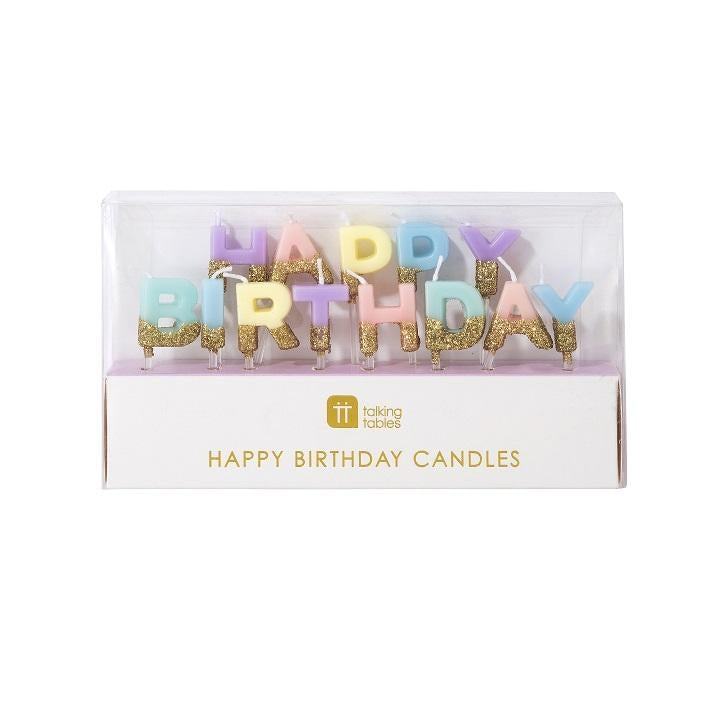 Pastell Happy Birthday Kerzen