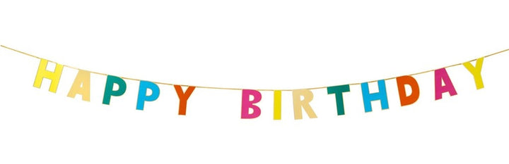 Rainbow Gold Happy Birthday Girlande