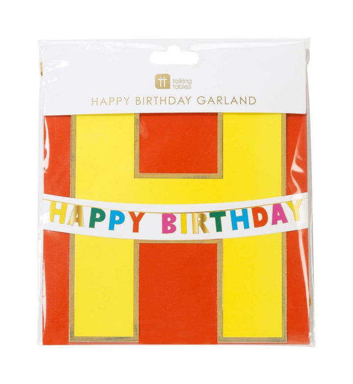 Rainbow Gold Happy Birthday Girlande
