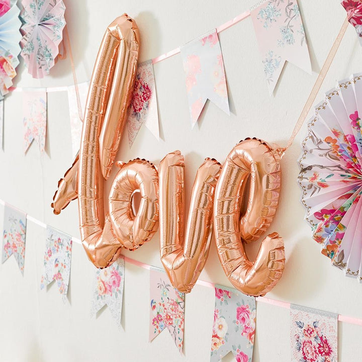 Love Folienballon rosé gold