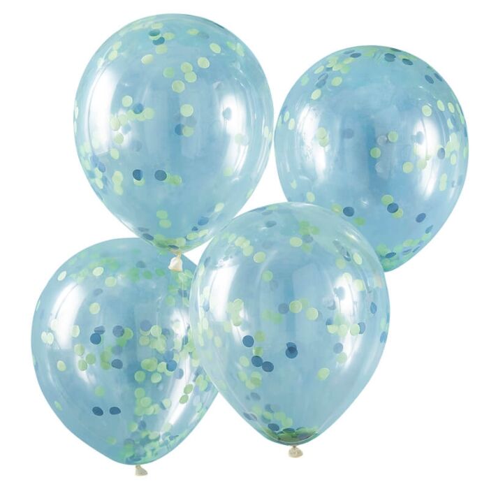 Konfetti Ballons blau/grün