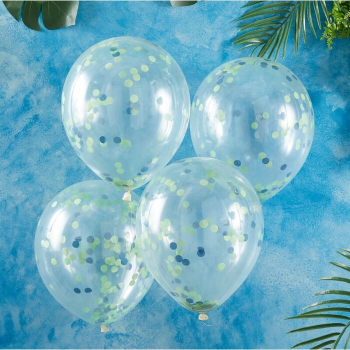 Konfetti Ballons blau/grün